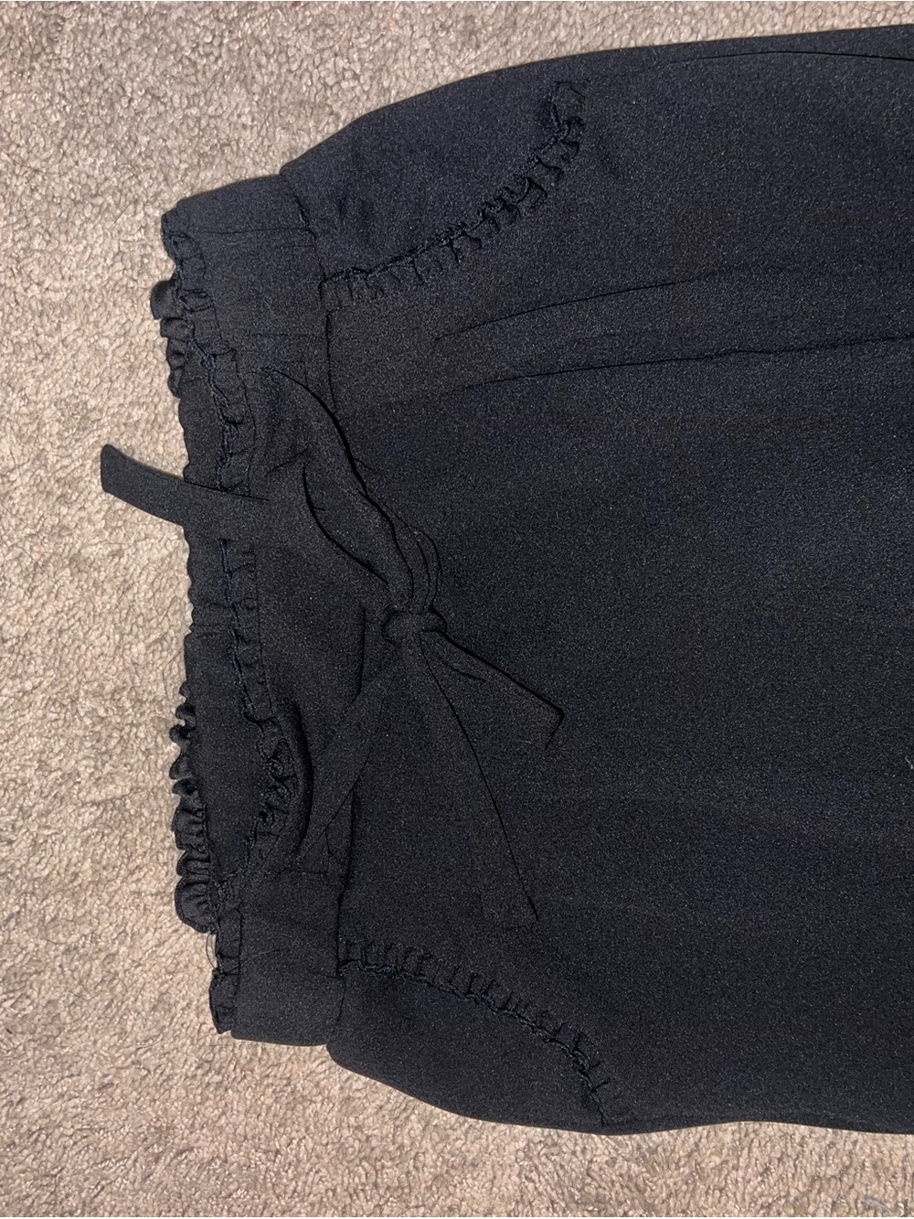 Soho Apparel Black Ruffle-Waist Tie Shorts
